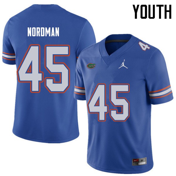 Jordan Brand Youth #45 Charles Nordman Florida Gators College Football Jerseys Royal